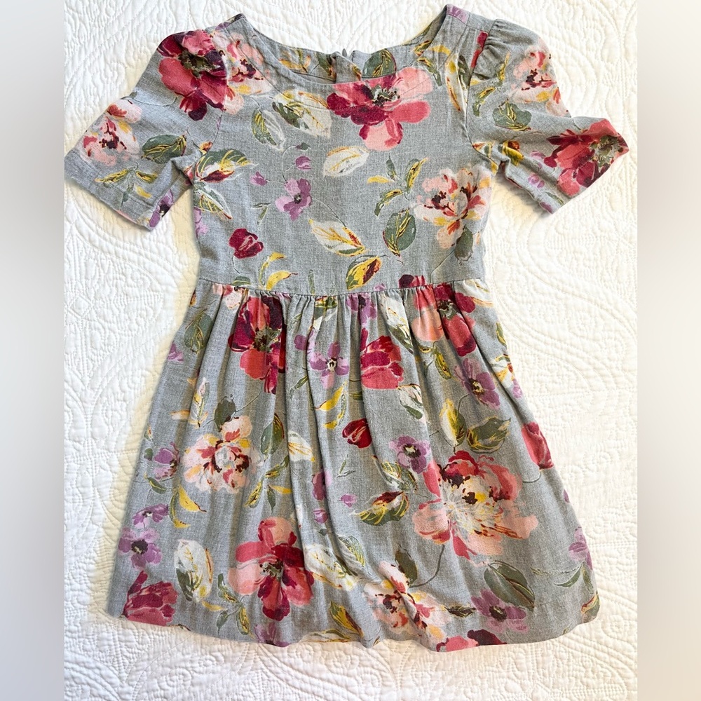 Girls Gap 🌺 short sleeve lined floral 100% cotton dress